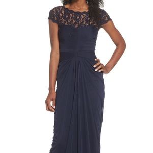 Navy floor length special occasion gown, Adrianna Papell